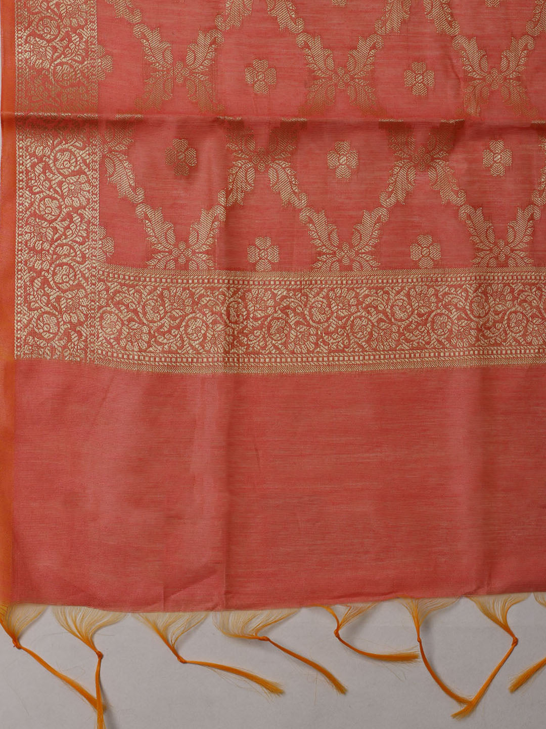 Printed Chanderi Unstitched Suit With Dupatta