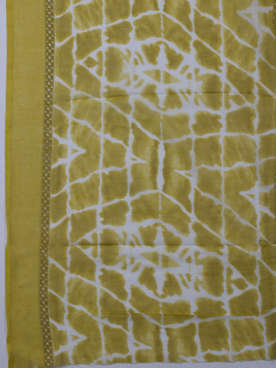 Patch Neck Cotton Blend Unstitched Suit With Dupatta