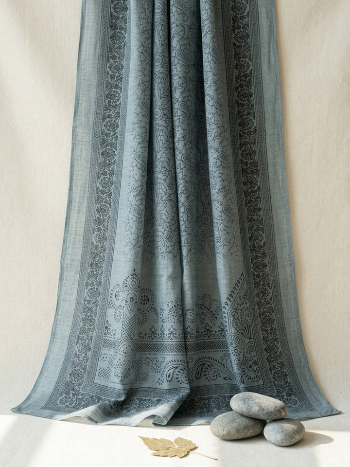 Embroidered Linen Blend Unstitched Suit Pant &amp; Dupatta