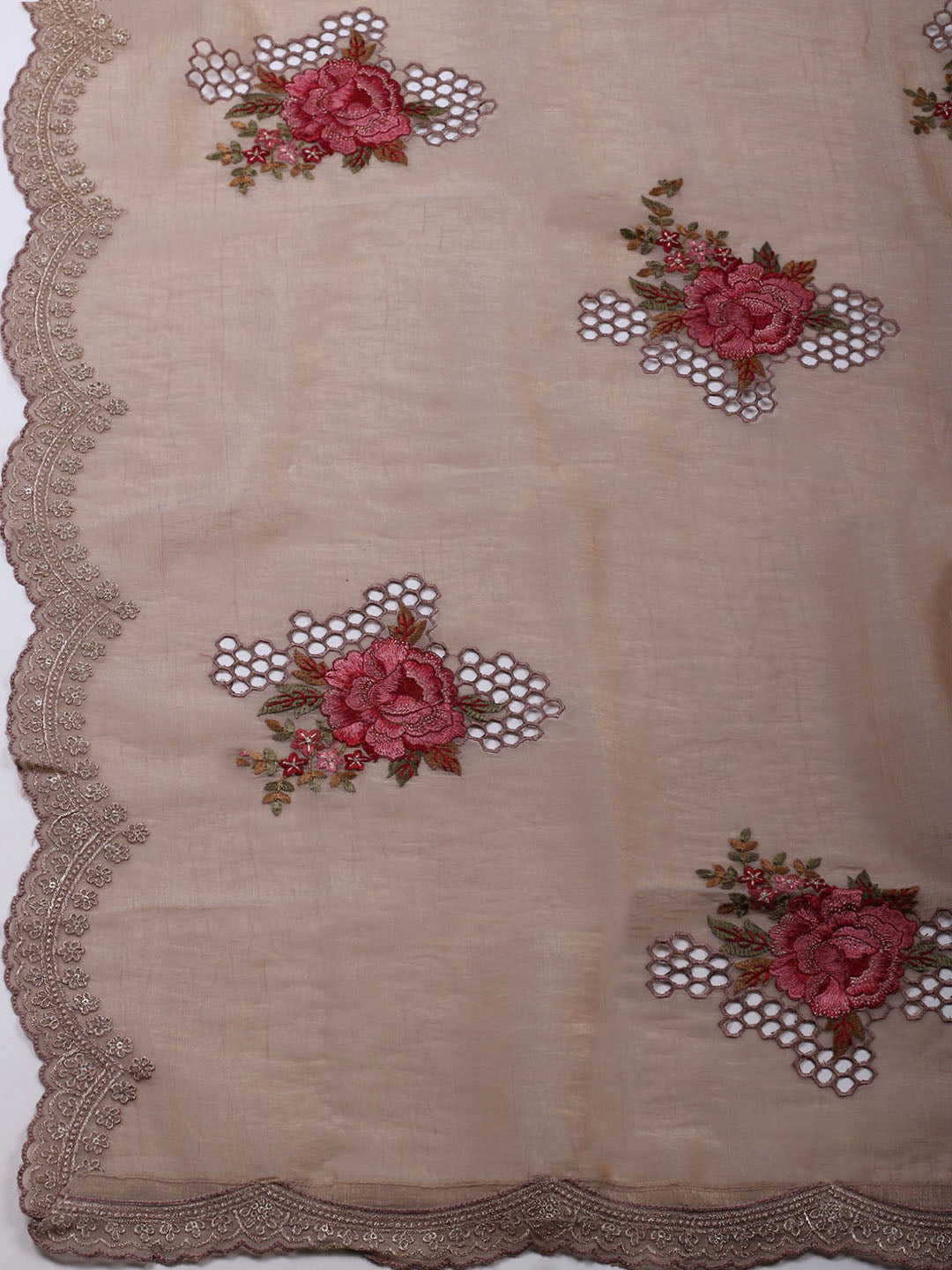 Embroidered Tissue Unstitched Suit With Dupatta
