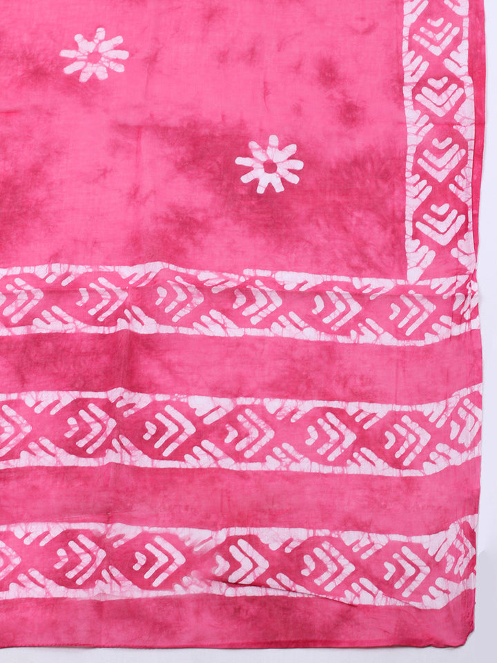 Printed Cotton Blend Unstitched Suit With Pant &amp; Dupatta