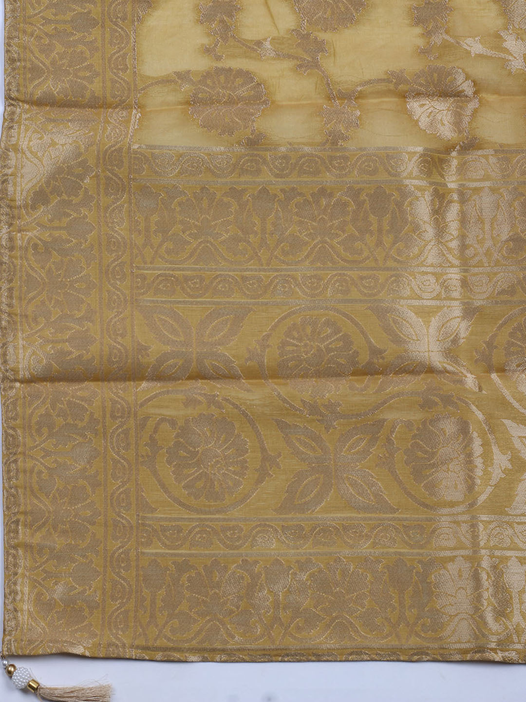 Embroidered Chanderi Unstitched Suit With Dupatta