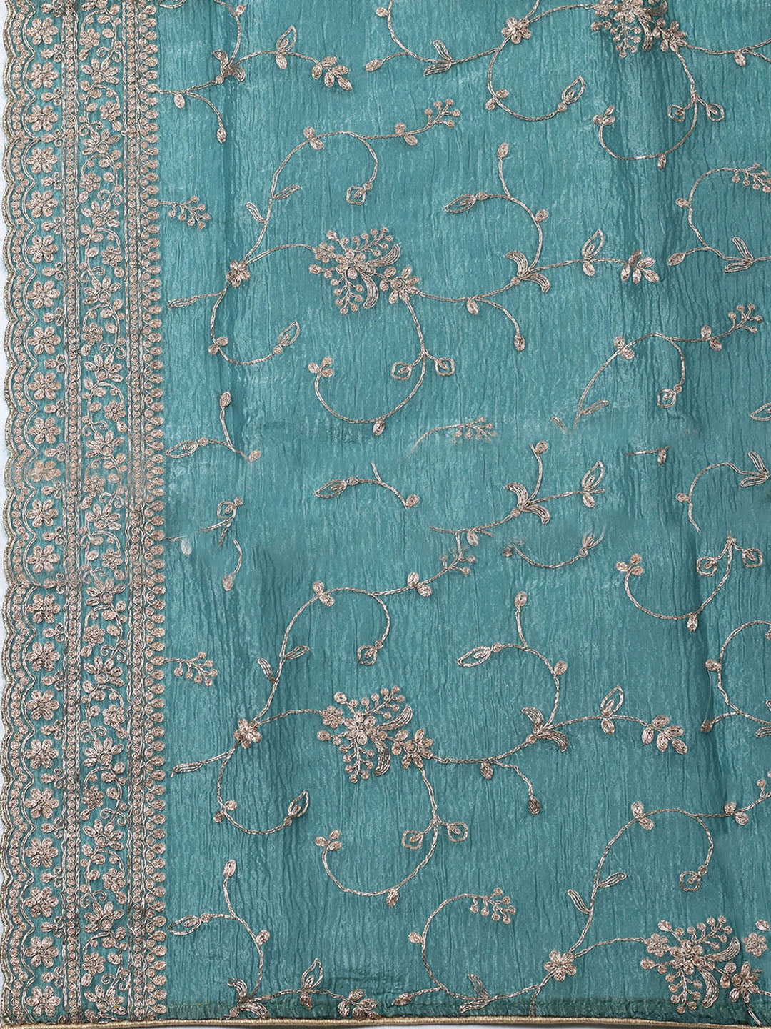 Woven Design Chanderi Unstitched Suit With Pant &amp; Dupatta
