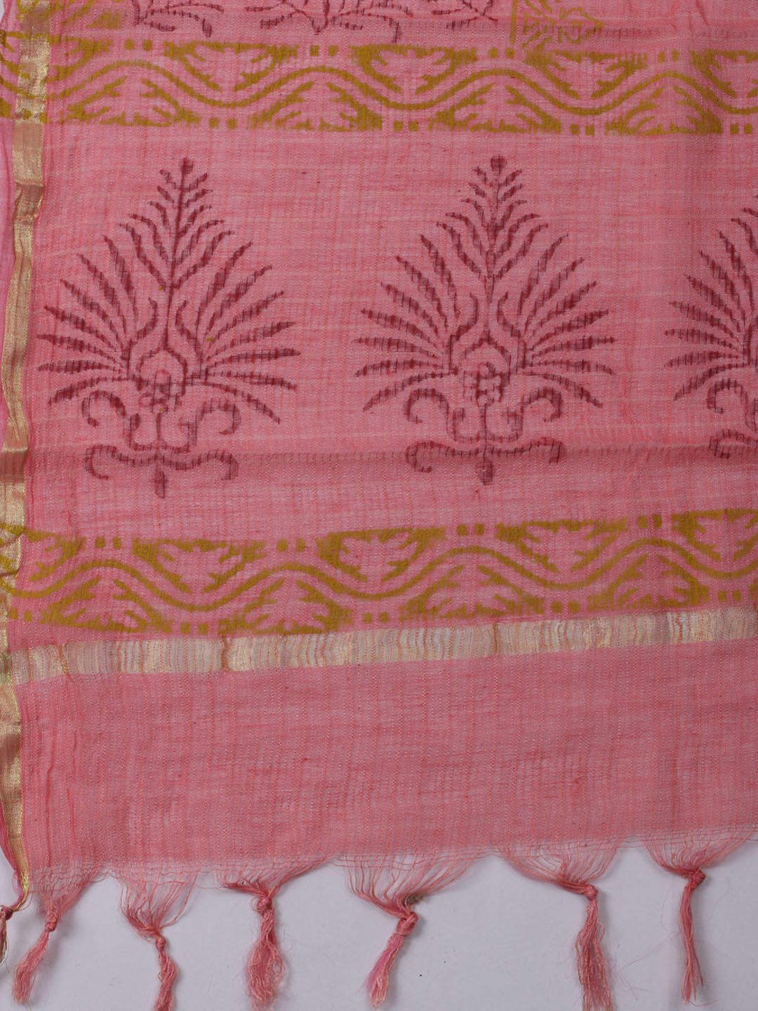 Printed Cotton Blend Unstitched Suit With Dupatta