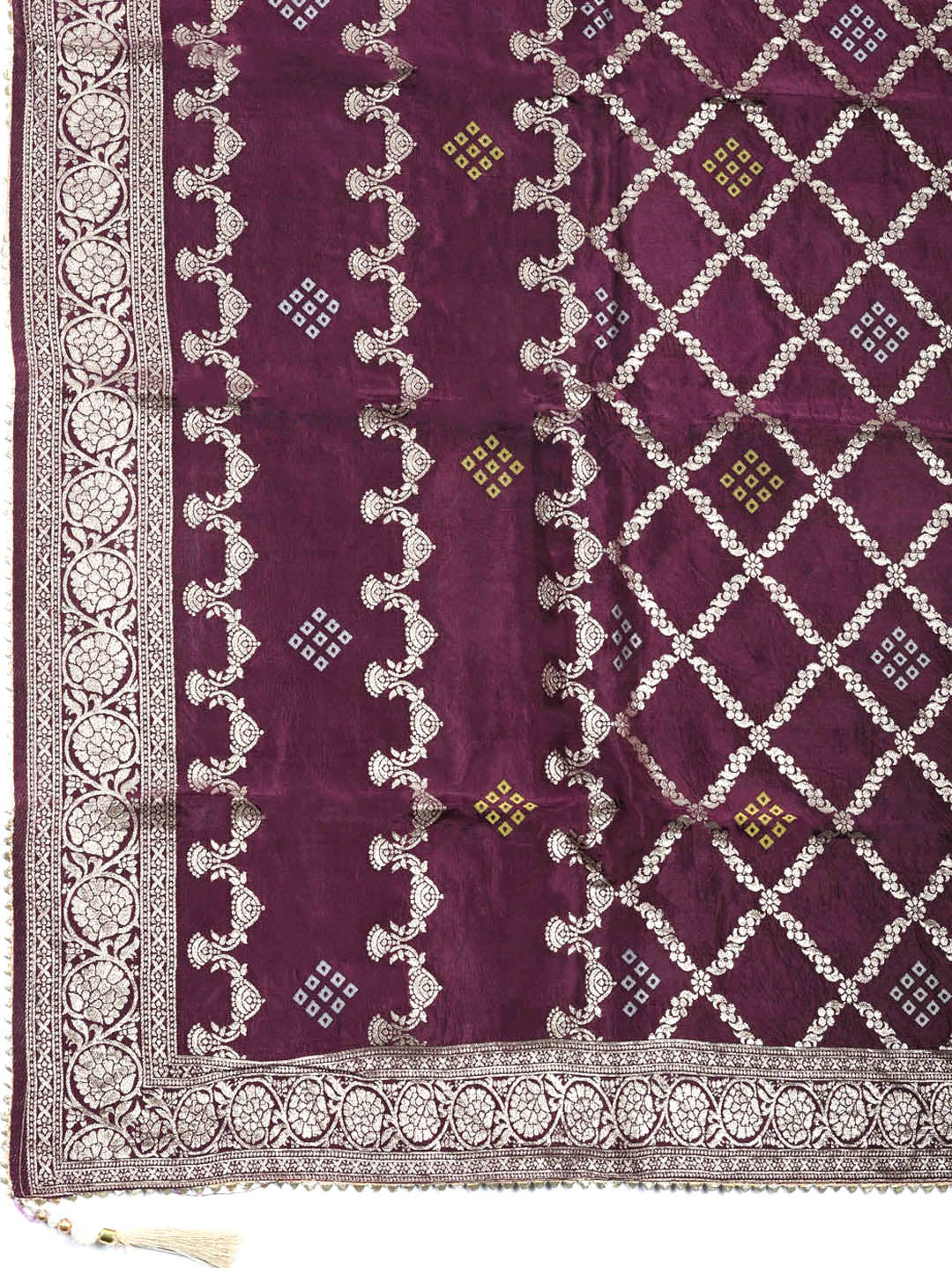 Embroidered Chanderi Unstitched Suit With Pant &amp; Dupatta
