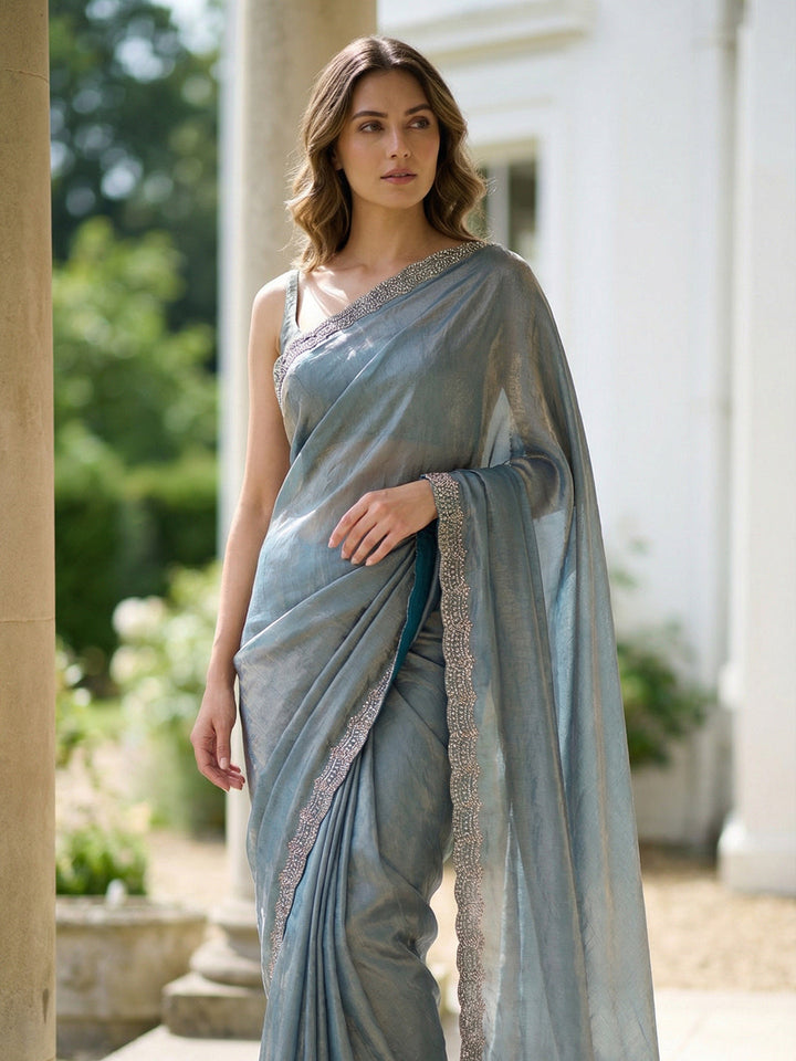 Embroidered Georgette Saree