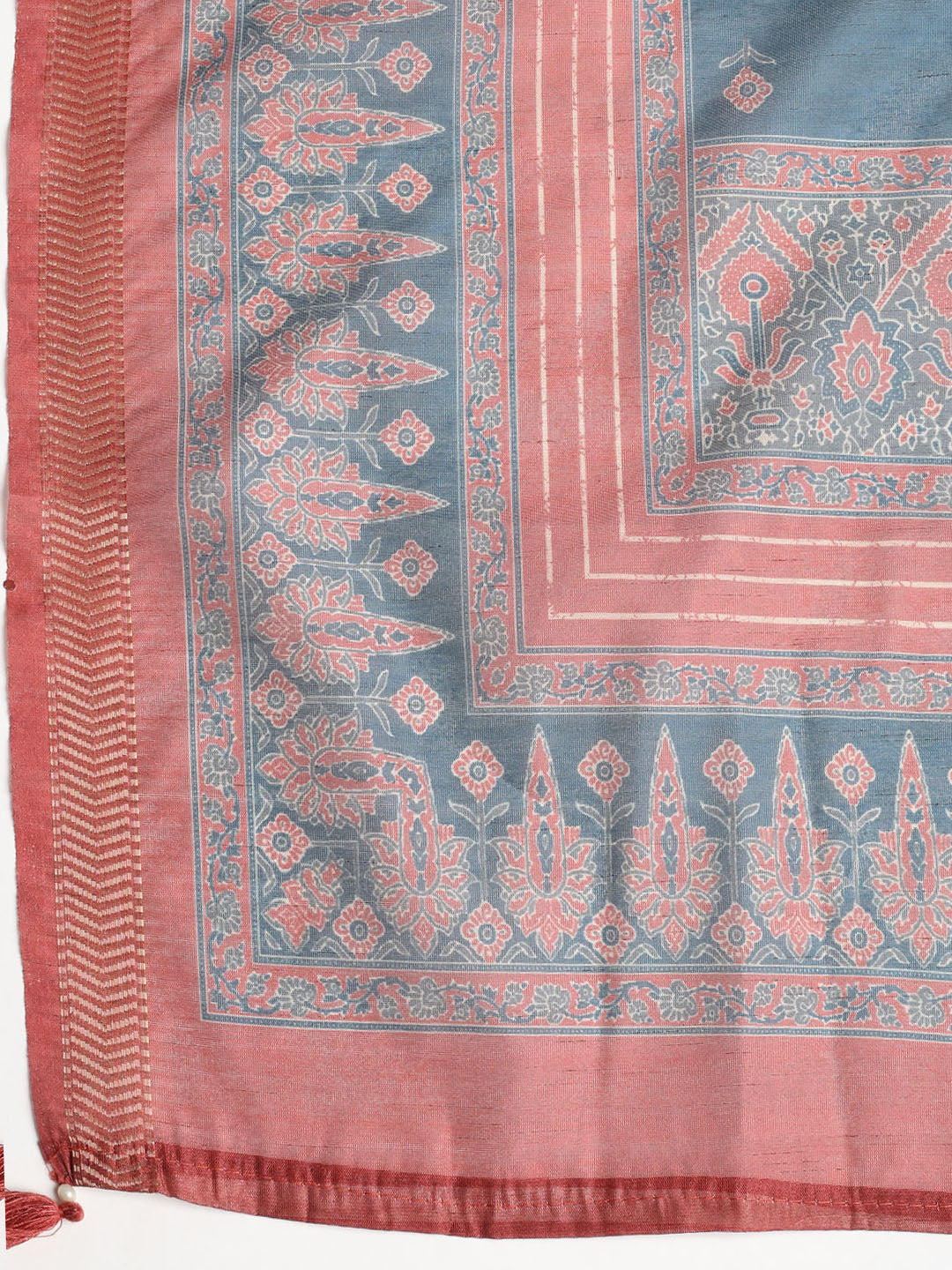 Neck Embroidered Chanderi Unstitched Suit With Dupatta