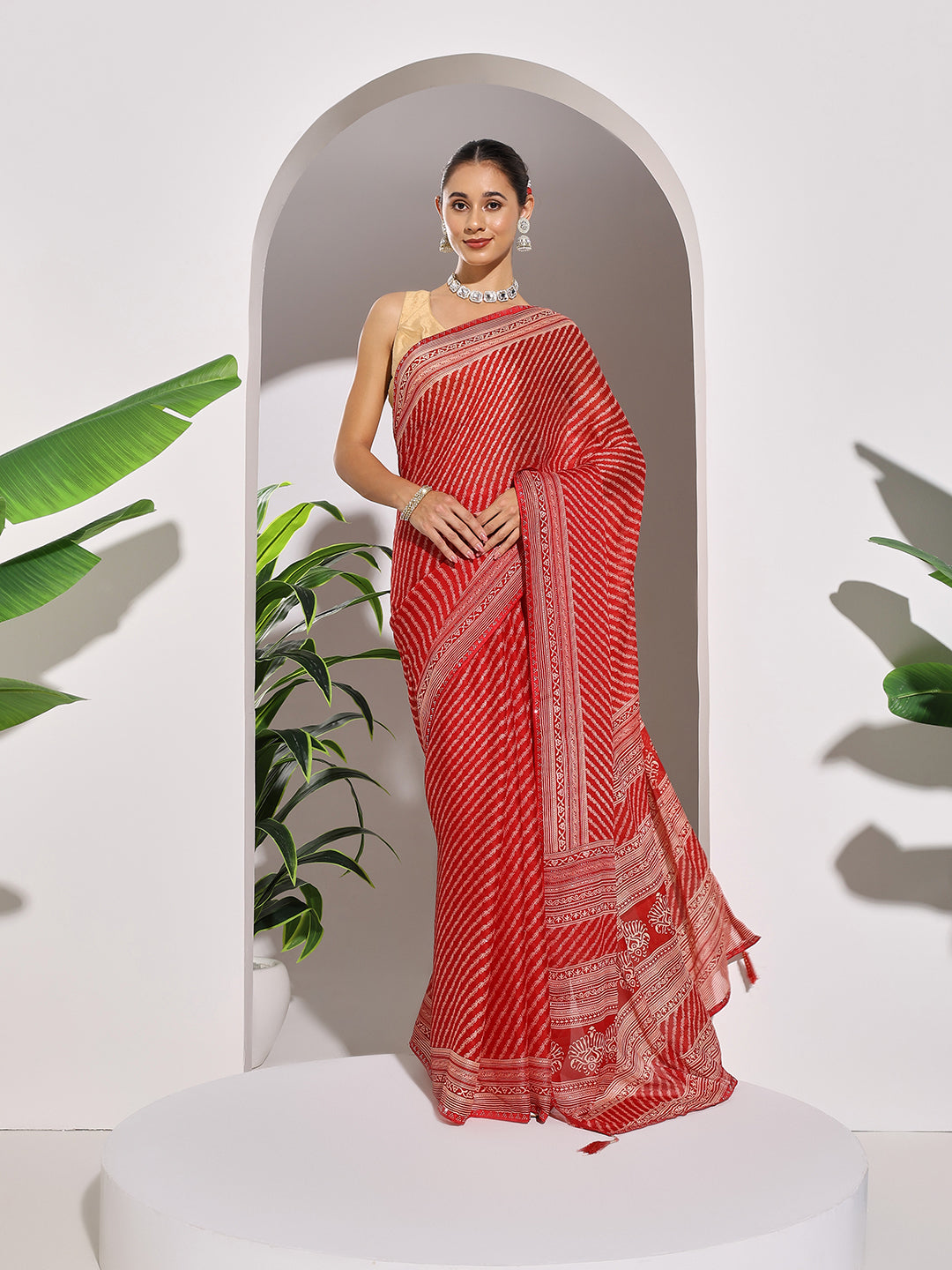 Floral Printed Georgette Saree