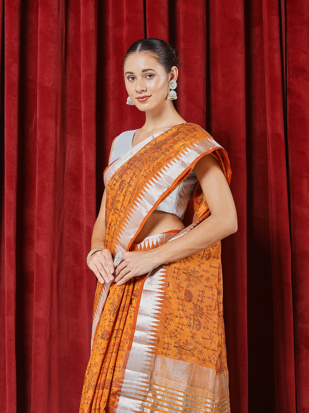 Digital Printed Art Silk Saree