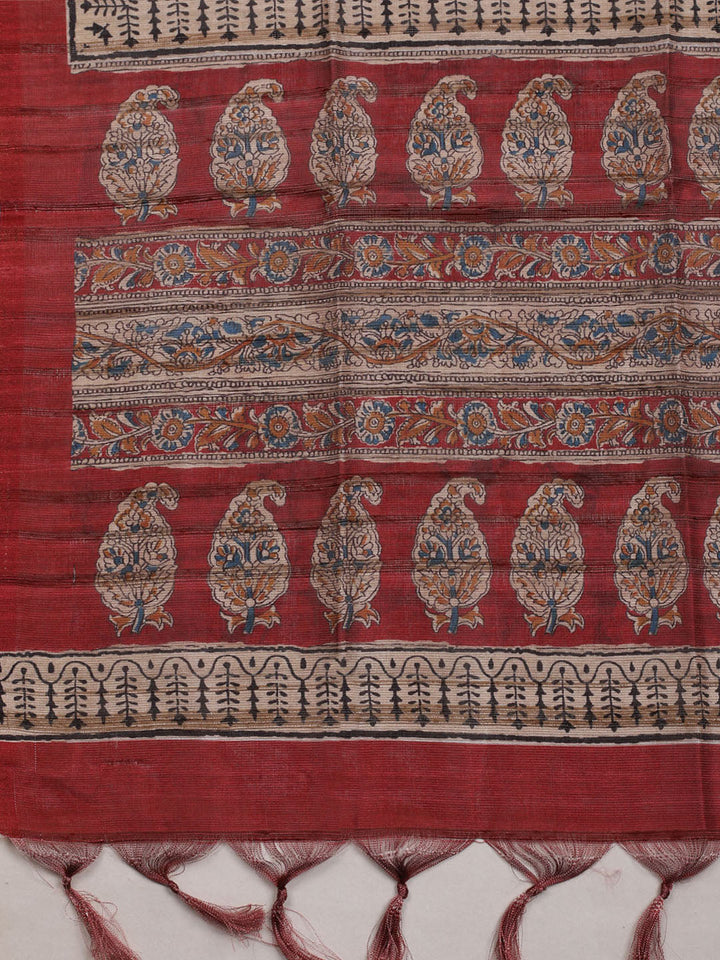 Embroidered Art Silk Unstitched Suit With Dupatta