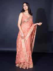 Sequence Embroidery Tissue Saree