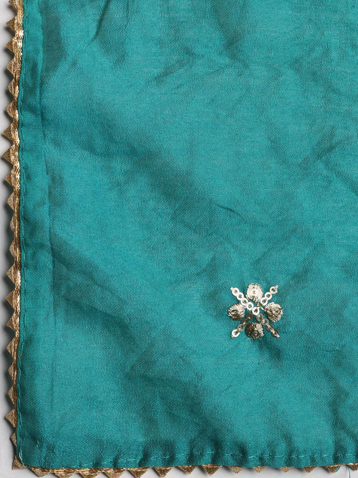 Neck Embroidered Cotton Blend Unstitched Suit With Dupatta