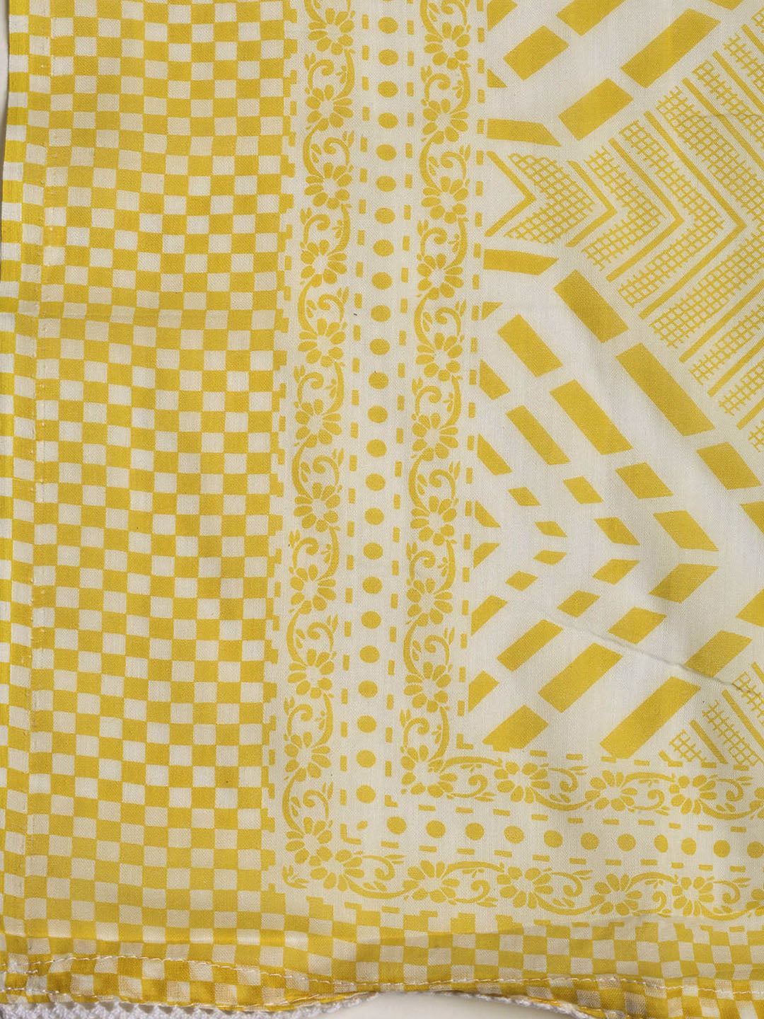 Printed Cotton Blend Unstitched Suit With Dupatta