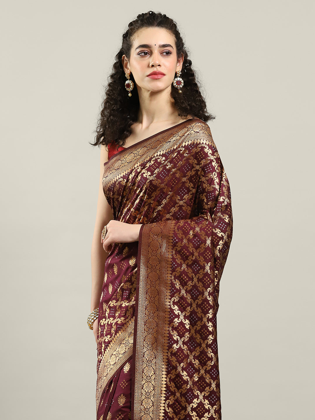 Zari Jaal Art Silk Woven Saree
