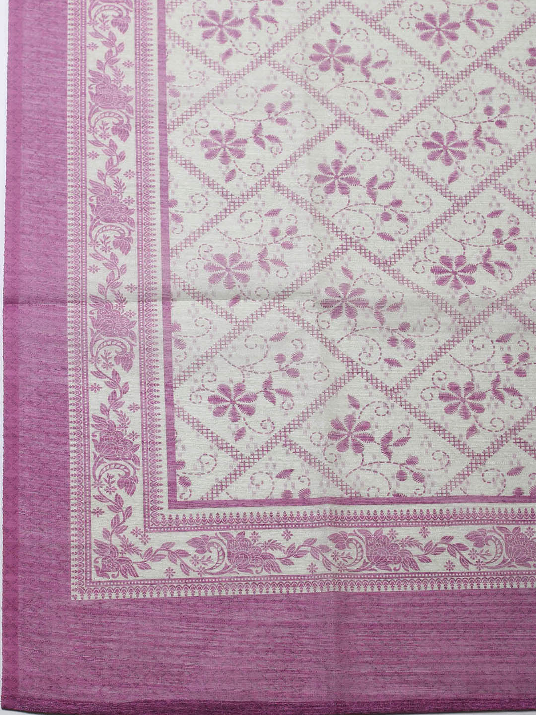 Embroidered Chanderi Unstitched Suit With Pant &amp; Dupatta
