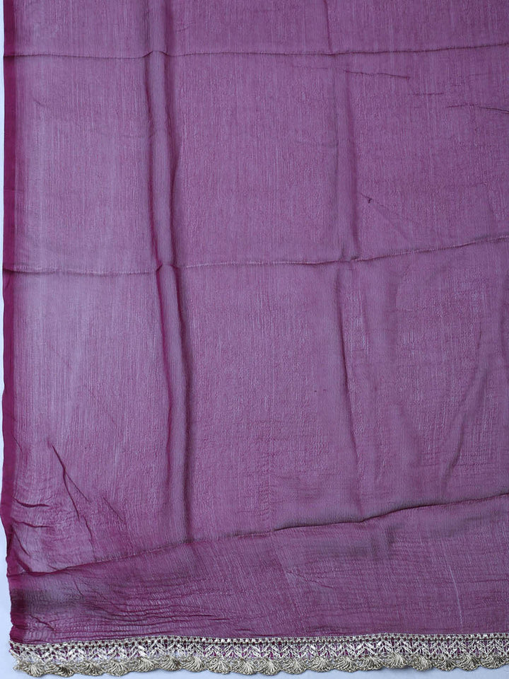 Woven Design Chanderi Unstitched Suit With Pant &amp; Dupatta