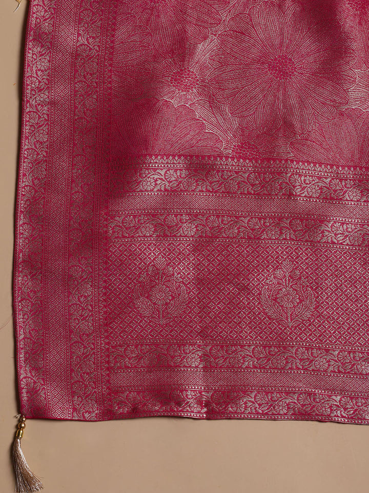 Kanjeevaram Chanderi Unstitched Suit With Dupatta