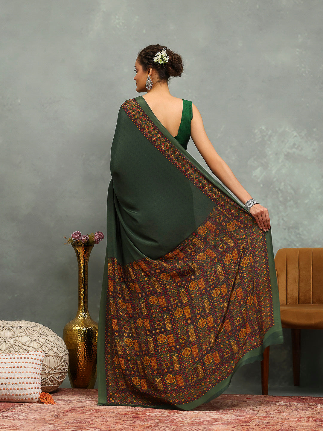 Digital Printed Crepe Saree