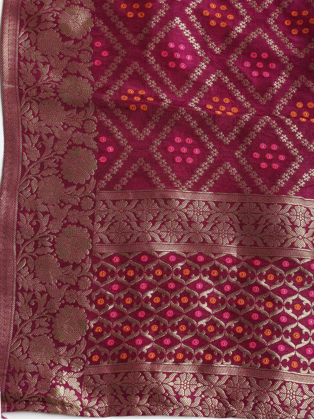 Embroidered Chanderi Unstitched Suit With Dupatta