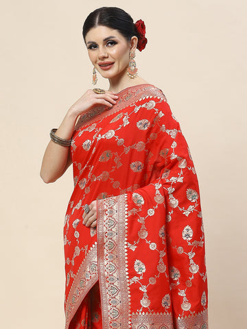 Zari Jaal Woven Art Silk Banarsi Saree