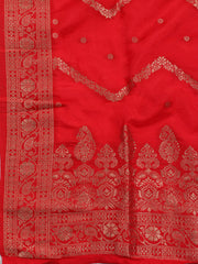 Neck Embroidered Chanderi Unstitched Suit With Dupatta