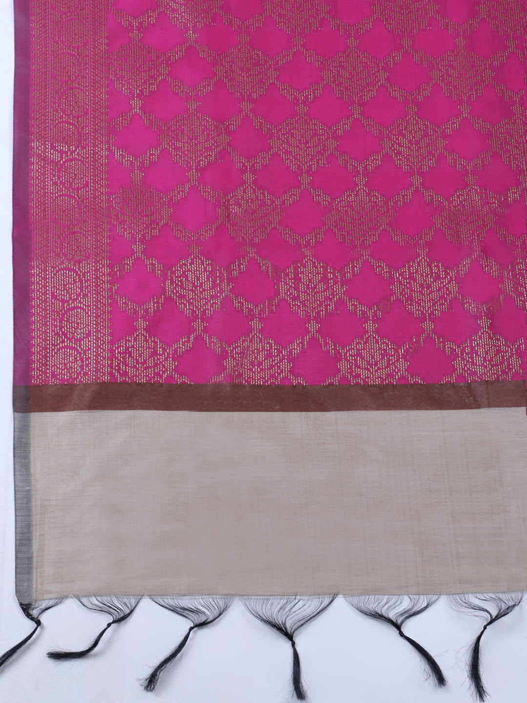 Woven Design Chanderi Unstitched Suit With Pant &amp; Dupatta