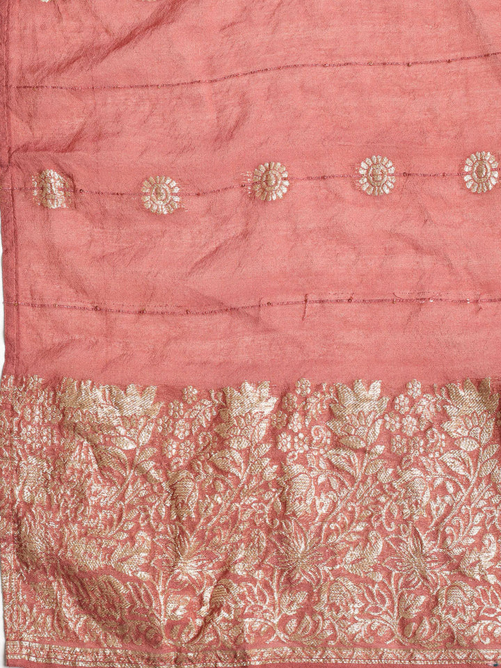 Neck Embroidered Cotton Blend Unstitched Suit With Dupatta