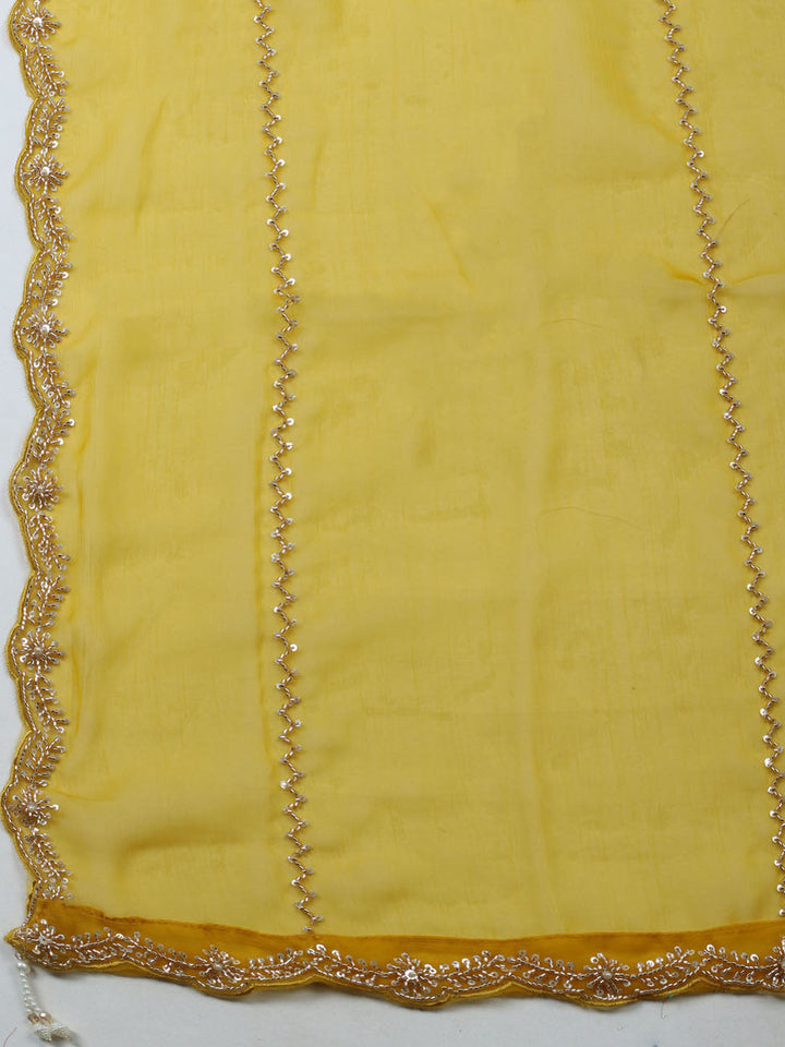 Embroidered Organza Unstitched Suit With Dupatta