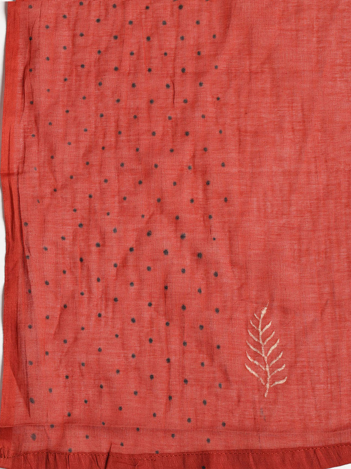 Printed Cotton Blend Unstitched Suit With Dupatta