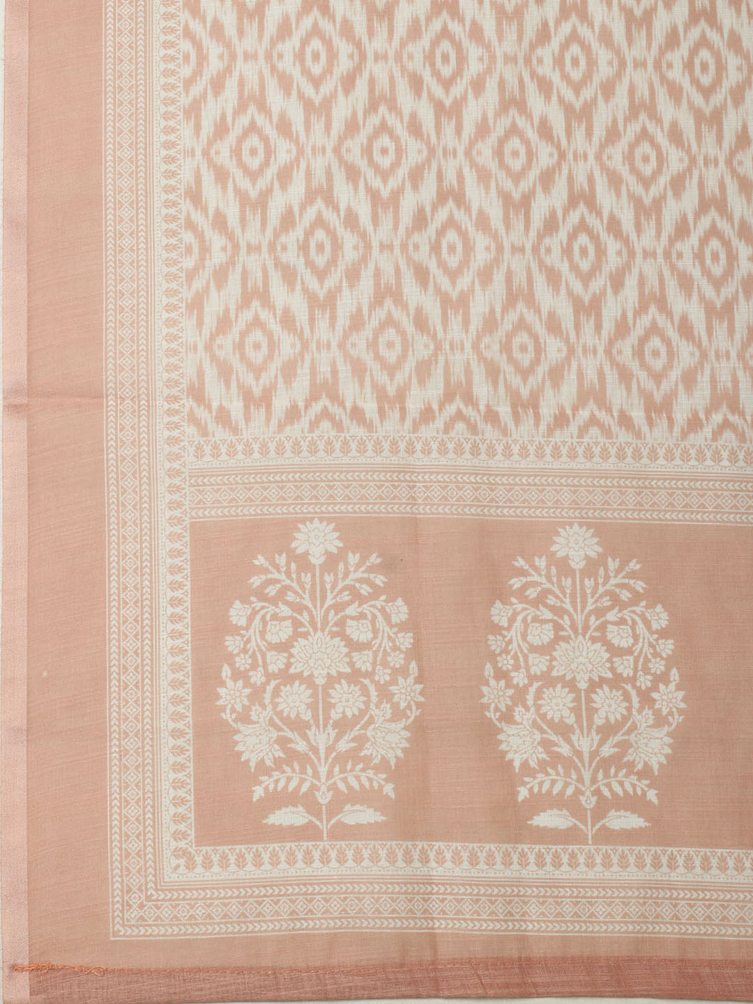 Embroidered Linen Blend Unstitched Suit With Pant &amp; Dupatta