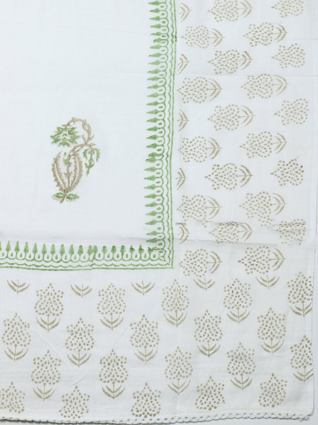 Printed Cotton Blend Unstitched Suit With Pant &amp; Dupatta