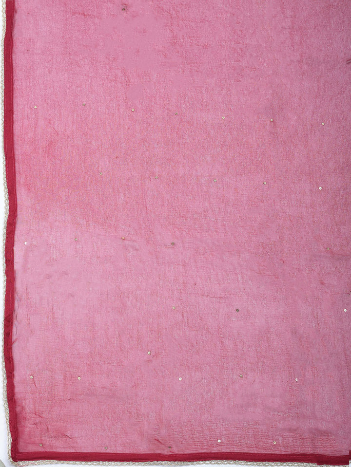 Woven Design Chanderi Unstitched Suit With Pant &amp; Dupatta