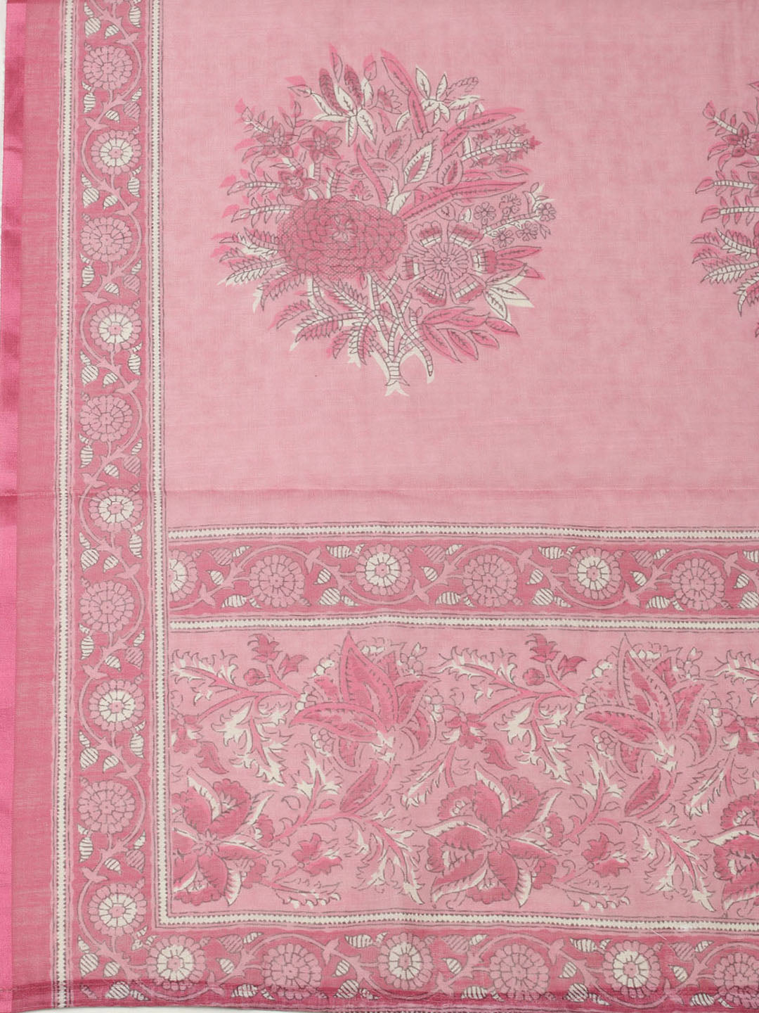 Embroidered Chanderi Unstitched Suit With Pant &amp; Dupatta