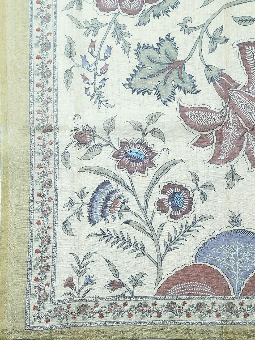Embroidered Chanderi Unstitched Suit With Pant &amp; Dupatta