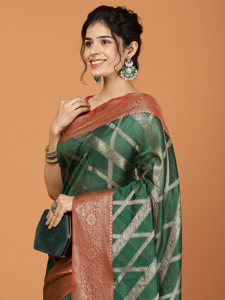 Zari Jaal Cotton Woven Saree