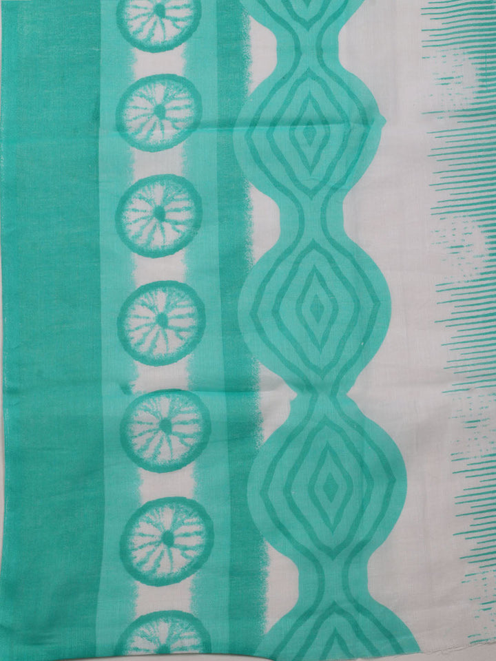 Printed Cotton Blend Unstitched Suit With Dupatta