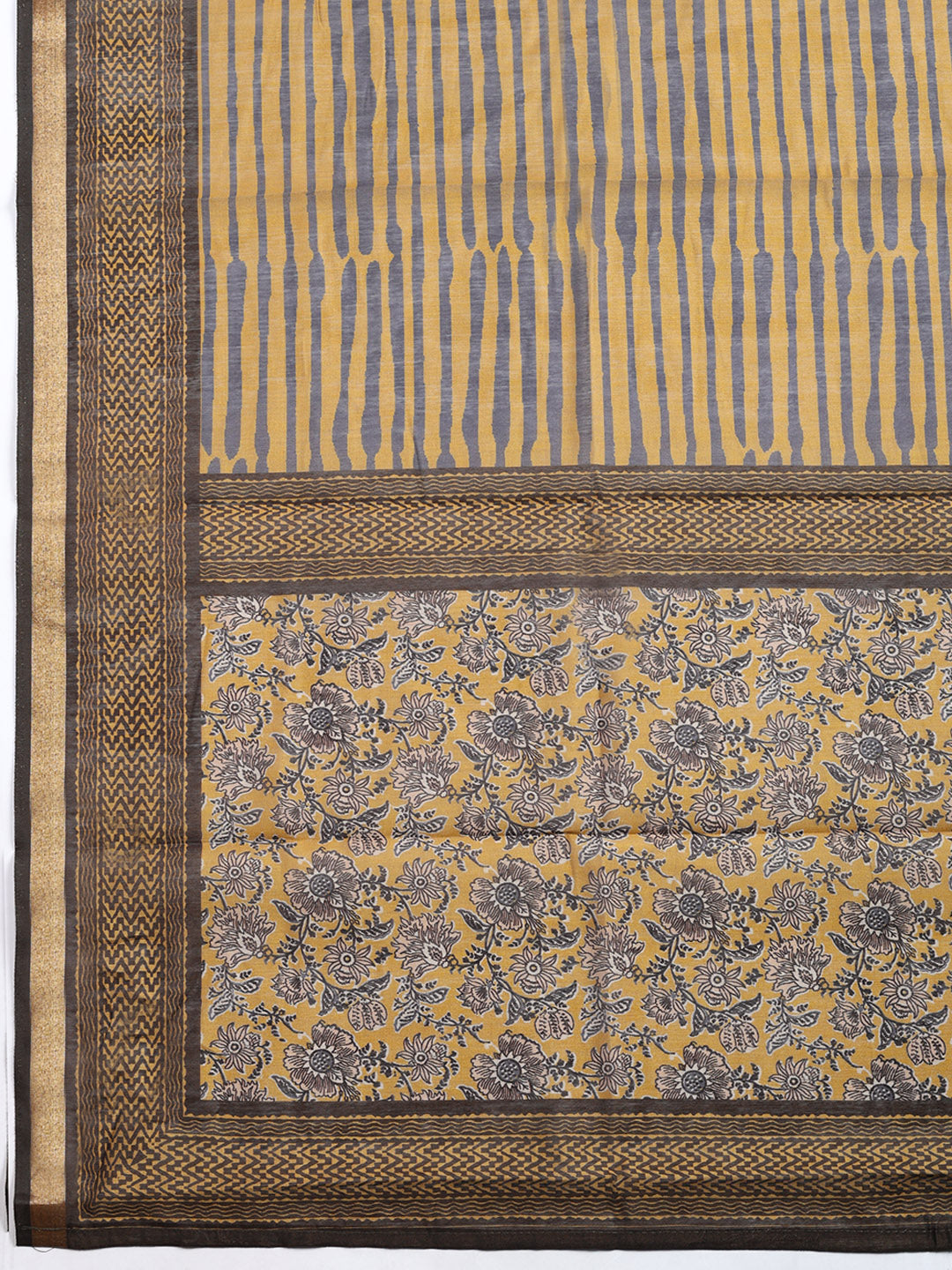 Printed, Cotton Blend Unstitched Suit With Pant &amp; Dupatta