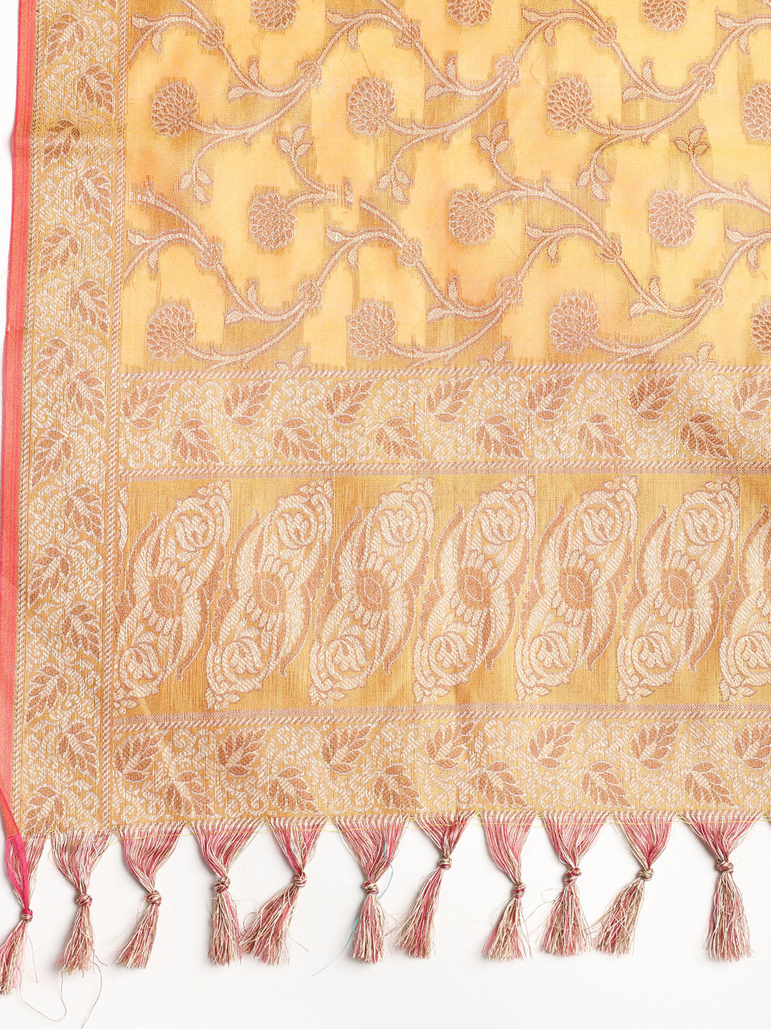 Woven Banarasi Chanderi Unstitched Suit With Dupatta