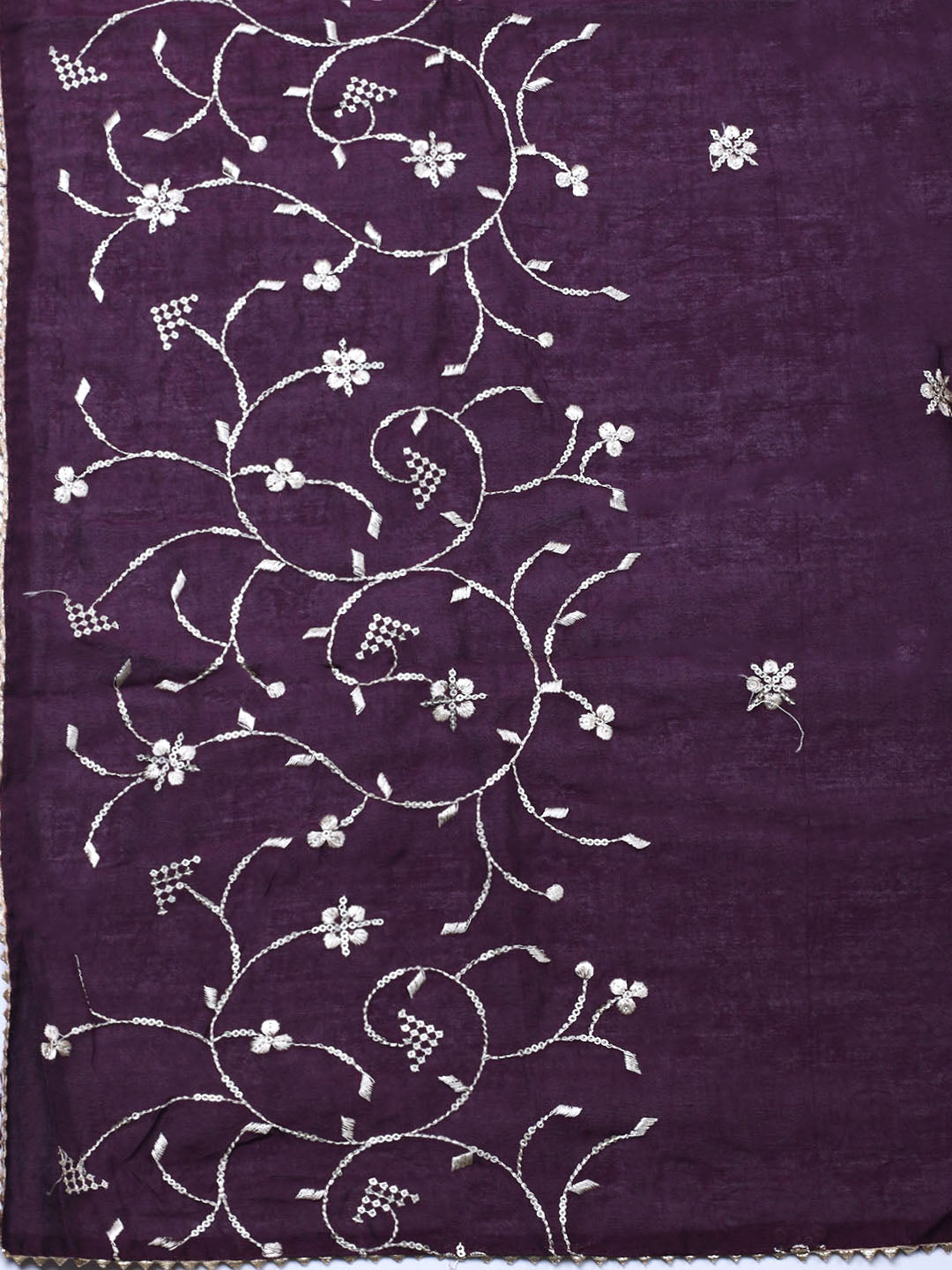 Embroidered Cotton Unstitched Suit With Pant &amp; Dupatta