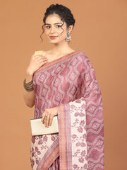 Digital Printed Tussar Woven Saree