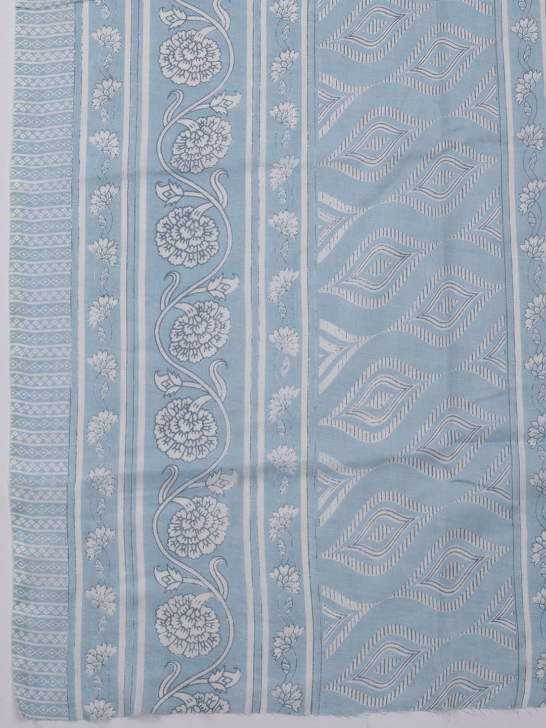 Neck Embroidered Cotton Blend Unstitched Suit With Dupatta