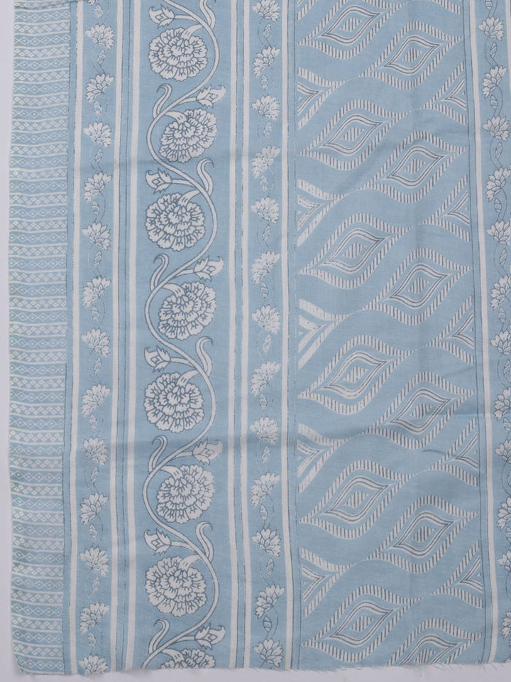 Neck Embroidered Cotton Blend Unstitched Suit With Dupatta