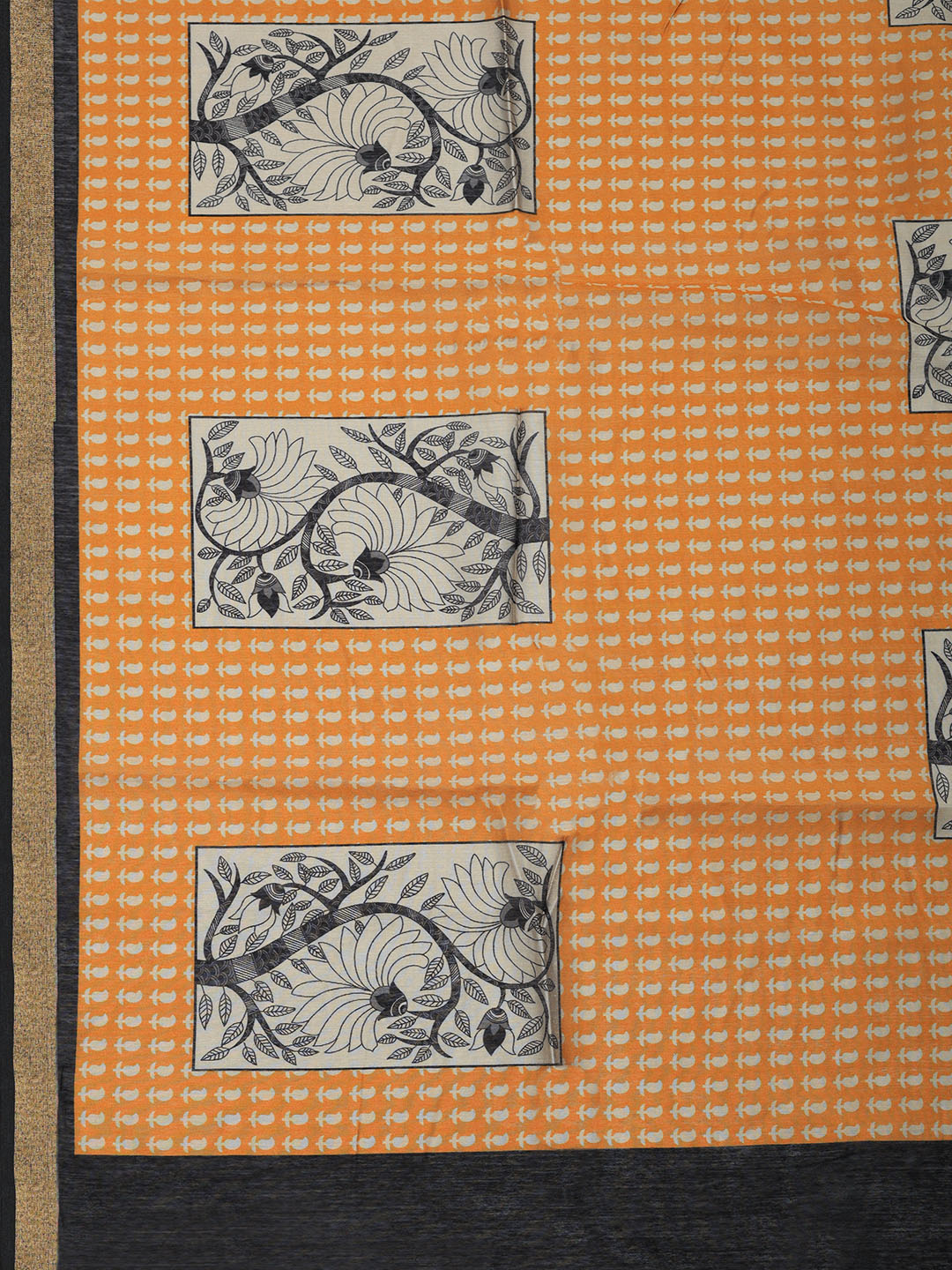 Printed Chanderi Unstitched Suit With Pant &amp; Dupatta