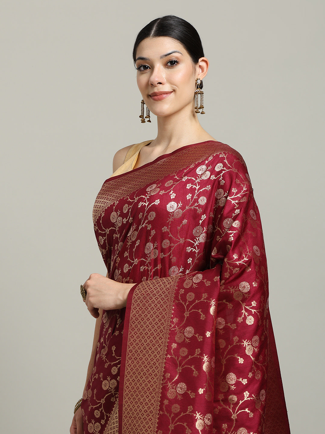 Zari Jaal Art Silk Woven Saree