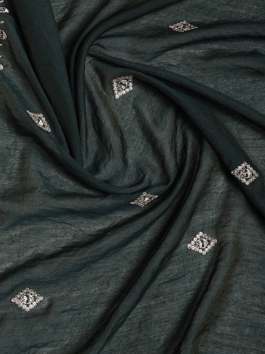 Neck Embroidered Cotton Blend Unstitched Suit With Dupatta