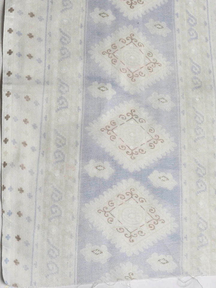 Printed Cotton Blend Unstitched Suit With Dupatta