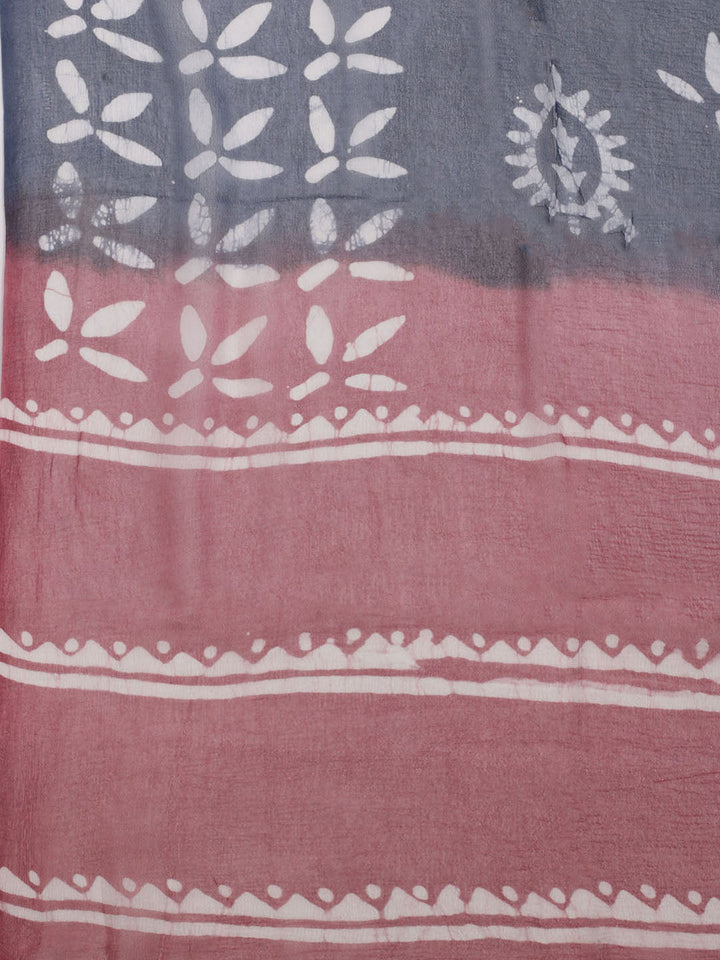 Printed Cotton Blend Unstitched Suit With Dupatta