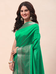 Plain Zari Border Handloom Saree