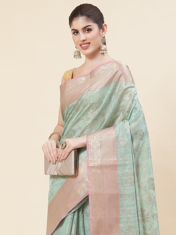 Zari Jaal Woven Cotton Saree