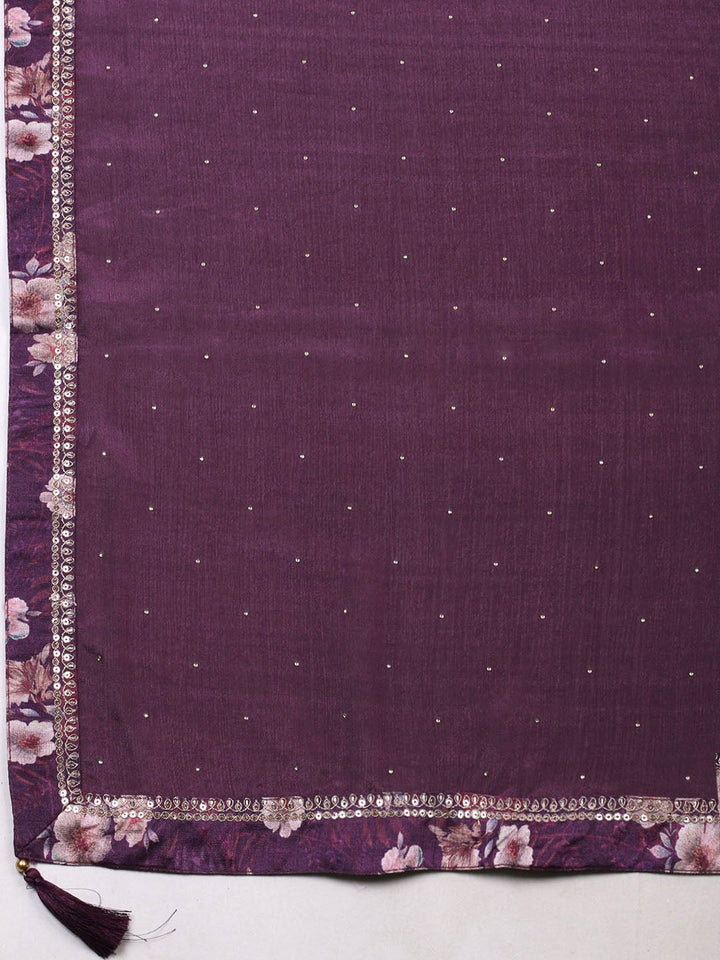 Printed Chinon Unstitched Suit With Pant &amp; Dupatta